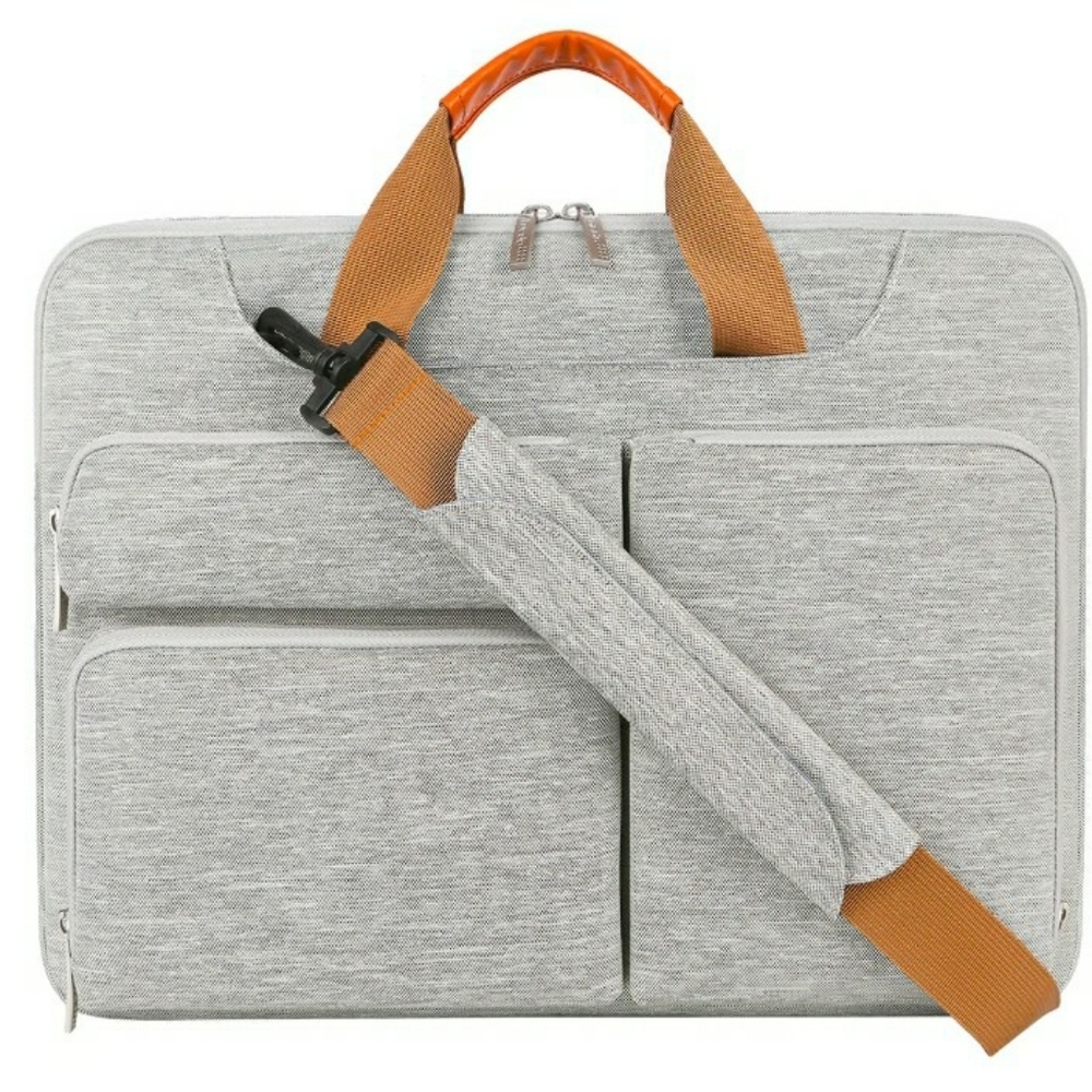 Lacdo 15.6 inch Gray Laptop Shoulder Bag Sleeve Case